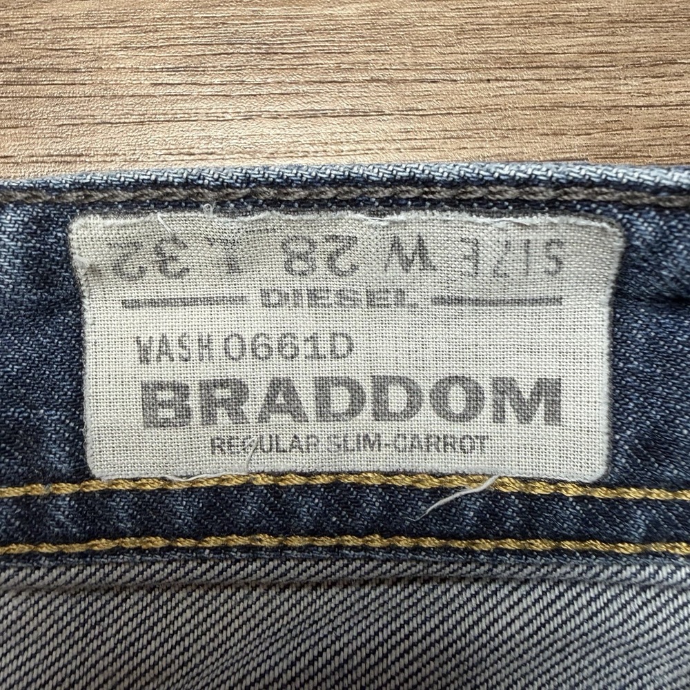Diesel Jeans Men 30x30 Blue Braddom Regular Slim Carrot Fit 0661D (Tagged 28x32) - Picture 6 of 13